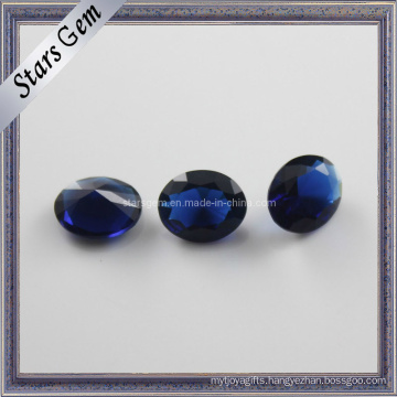 Noble Sapphire Oval Diamond Shape Glass Beads